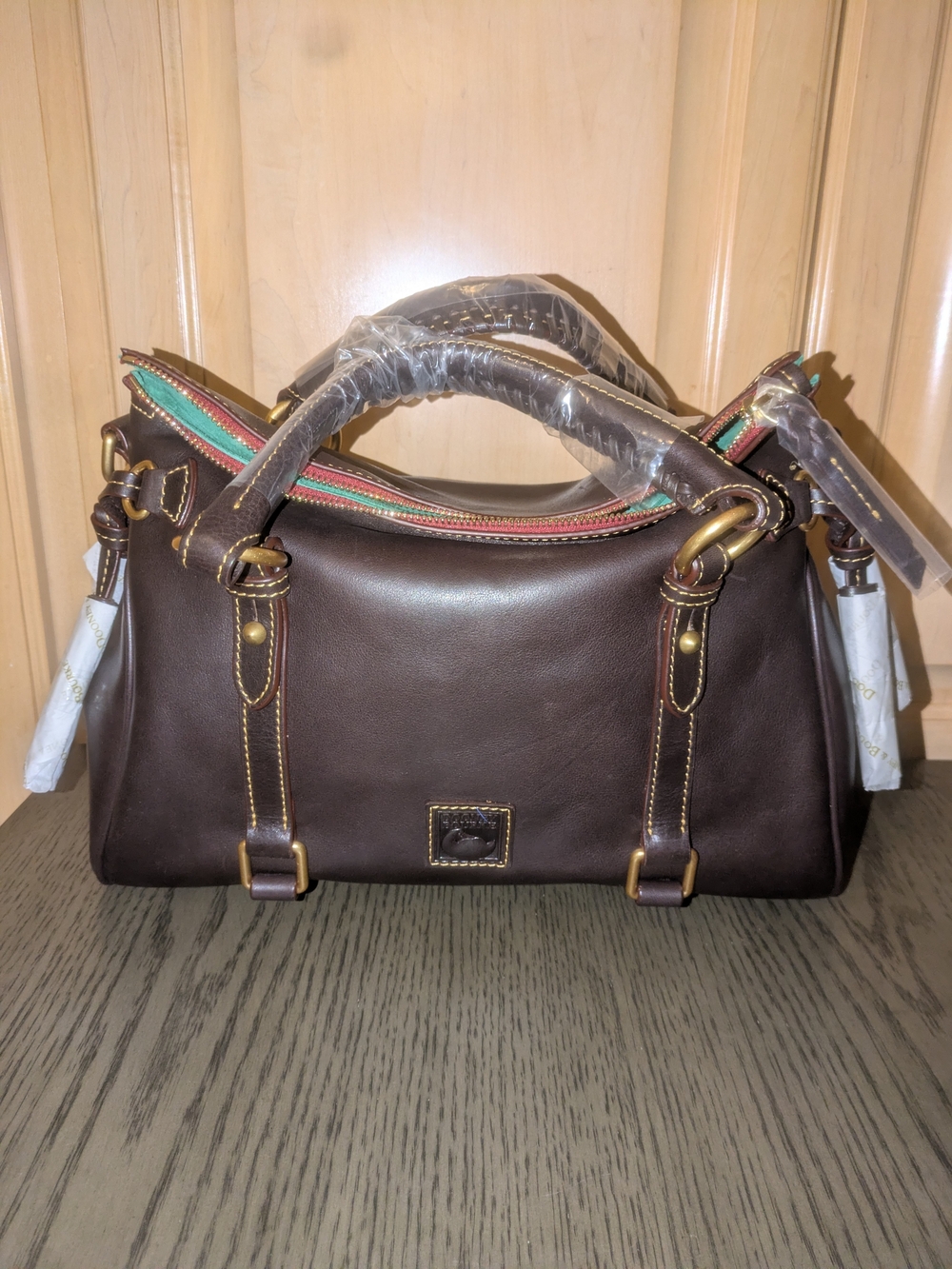 Dooney And Bourke Large Florentine Satchel In Brown Tmoro. Brand New!